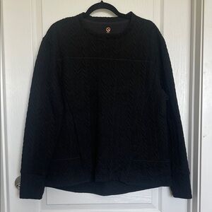 Elegant Black Oversized Crew Neck Sweater